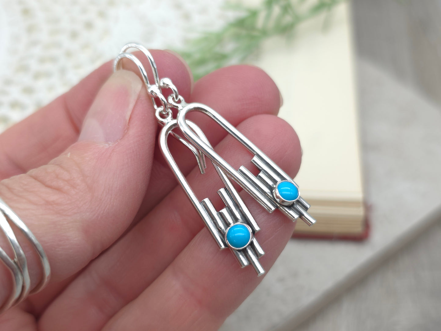 Sterling Silver & Bluebird Turquoise Sansa Earrings
