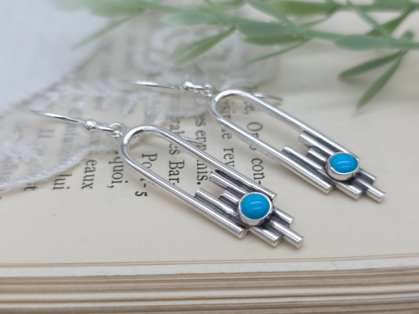 Sterling Silver & Bluebird Turquoise Sansa Earrings