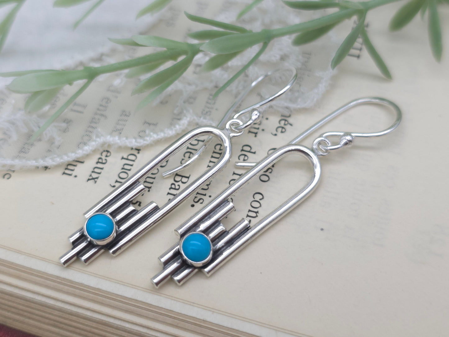 Sterling Silver & Bluebird Turquoise Sansa Earrings