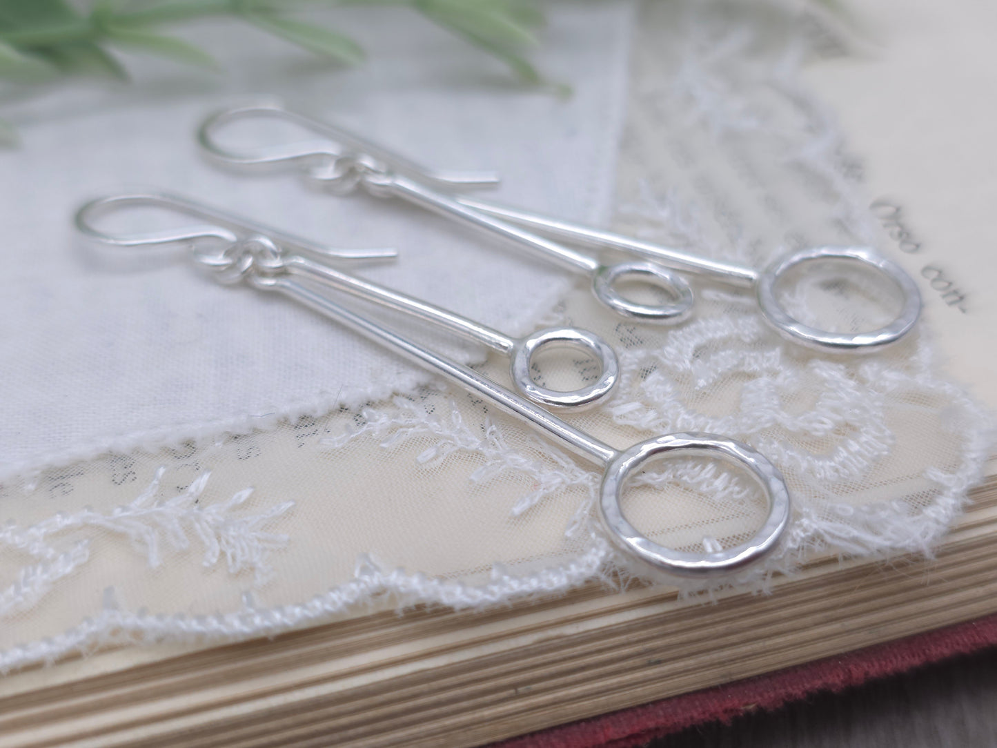 Sterling Silver Circle Bar Earrings