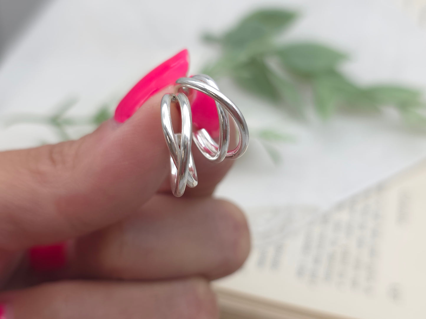 Sterling Silver 1/2" Crossover Double Hoops