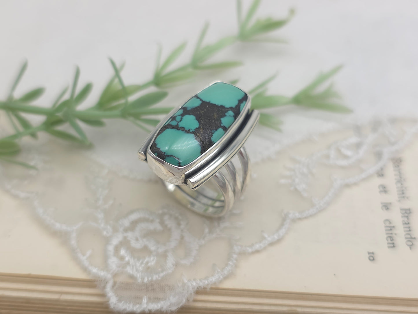 Sterling Silver & Turquoise Ring SIZE 9