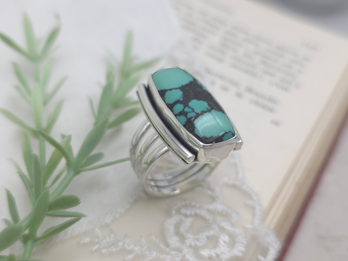 Sterling Silver & Turquoise Ring SIZE 9