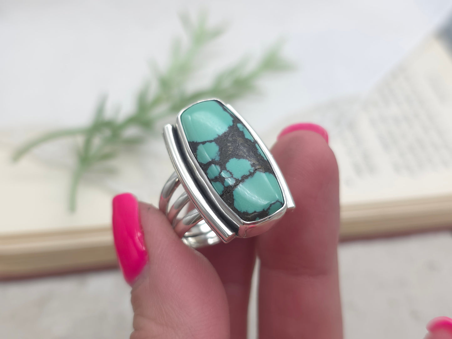 Sterling Silver & Turquoise Ring SIZE 9
