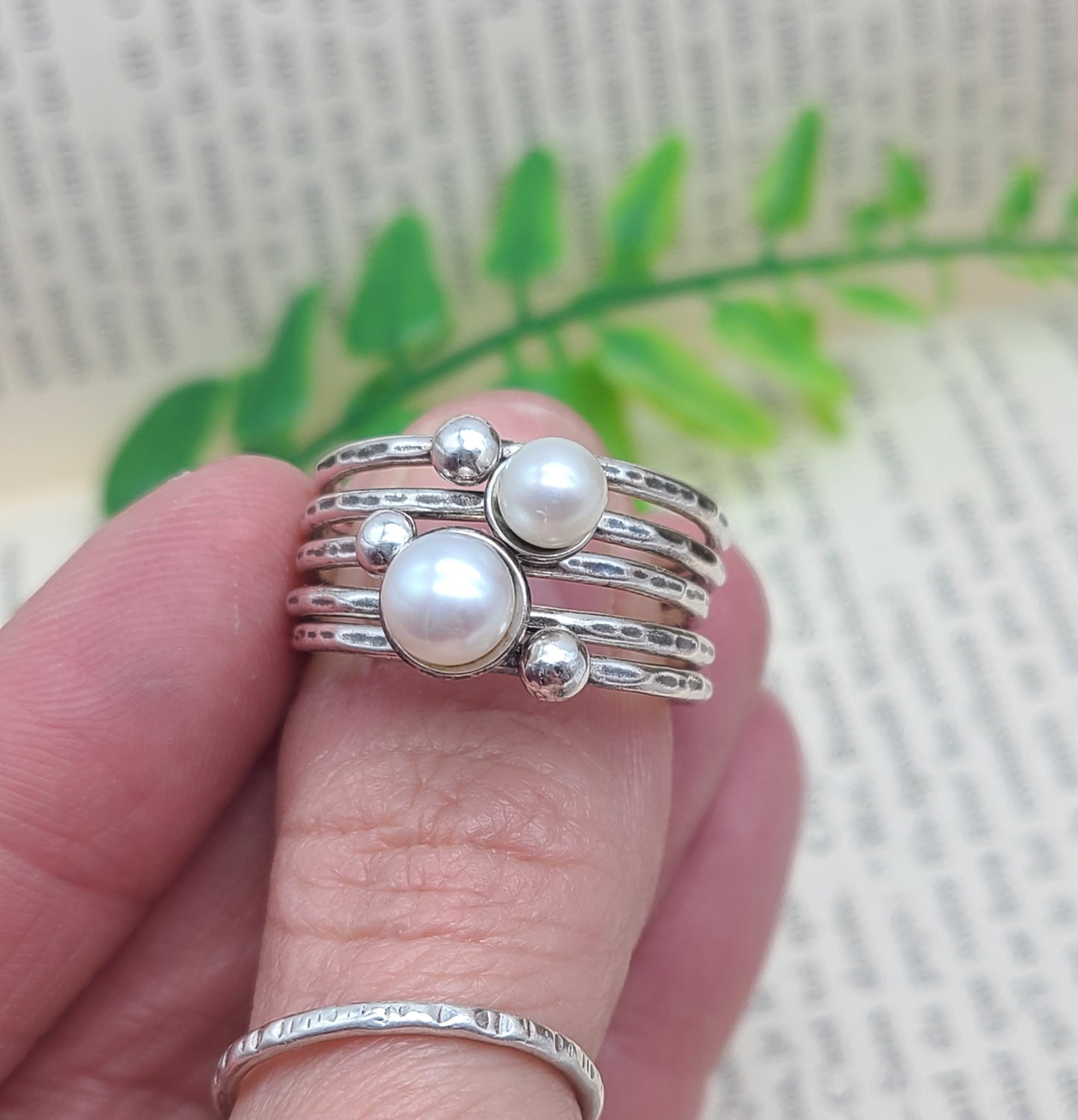 Sterling Silver Pearl Stacker Rings / Stackers /