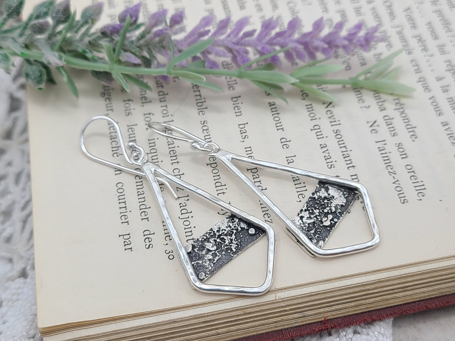 Sterling Silver Textured Earrings