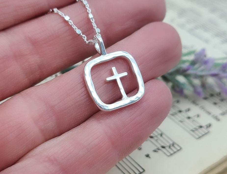 Sterling Silver Cross Necklace / Faith Necklace