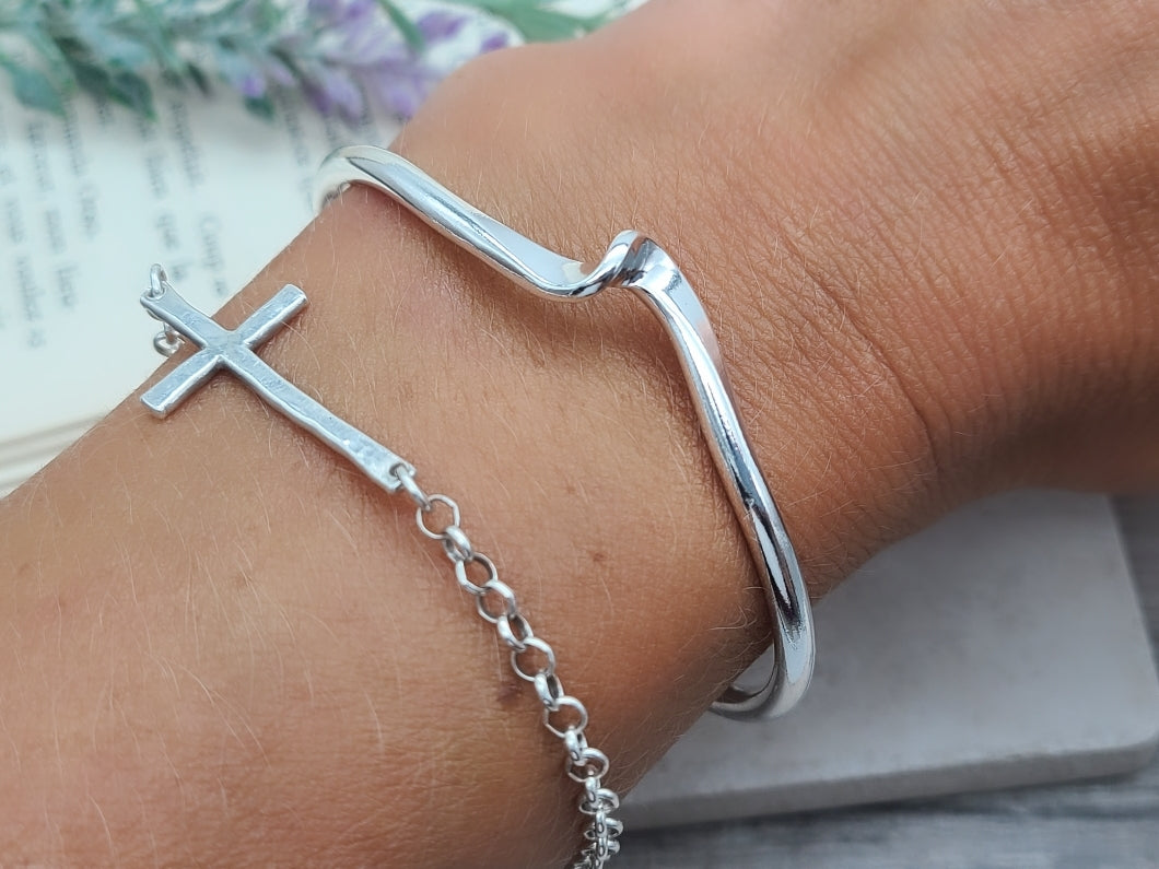Sterling Silver Modern Cuff / Twisted Cuff