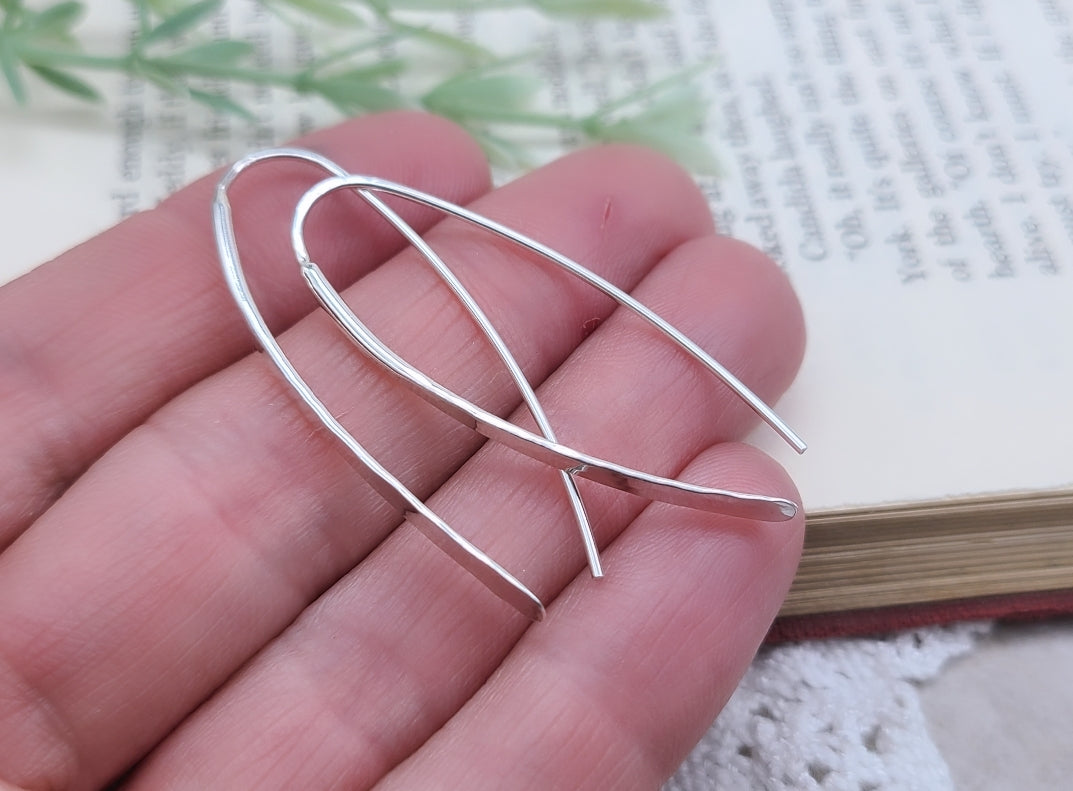 Sterling Silver Hammered Threader Earrings