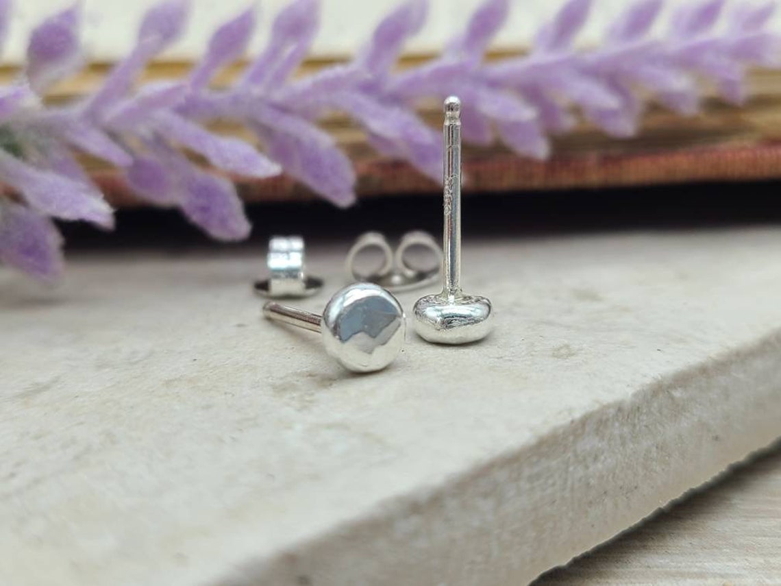 Small Sterling Hammered Stud Earrings