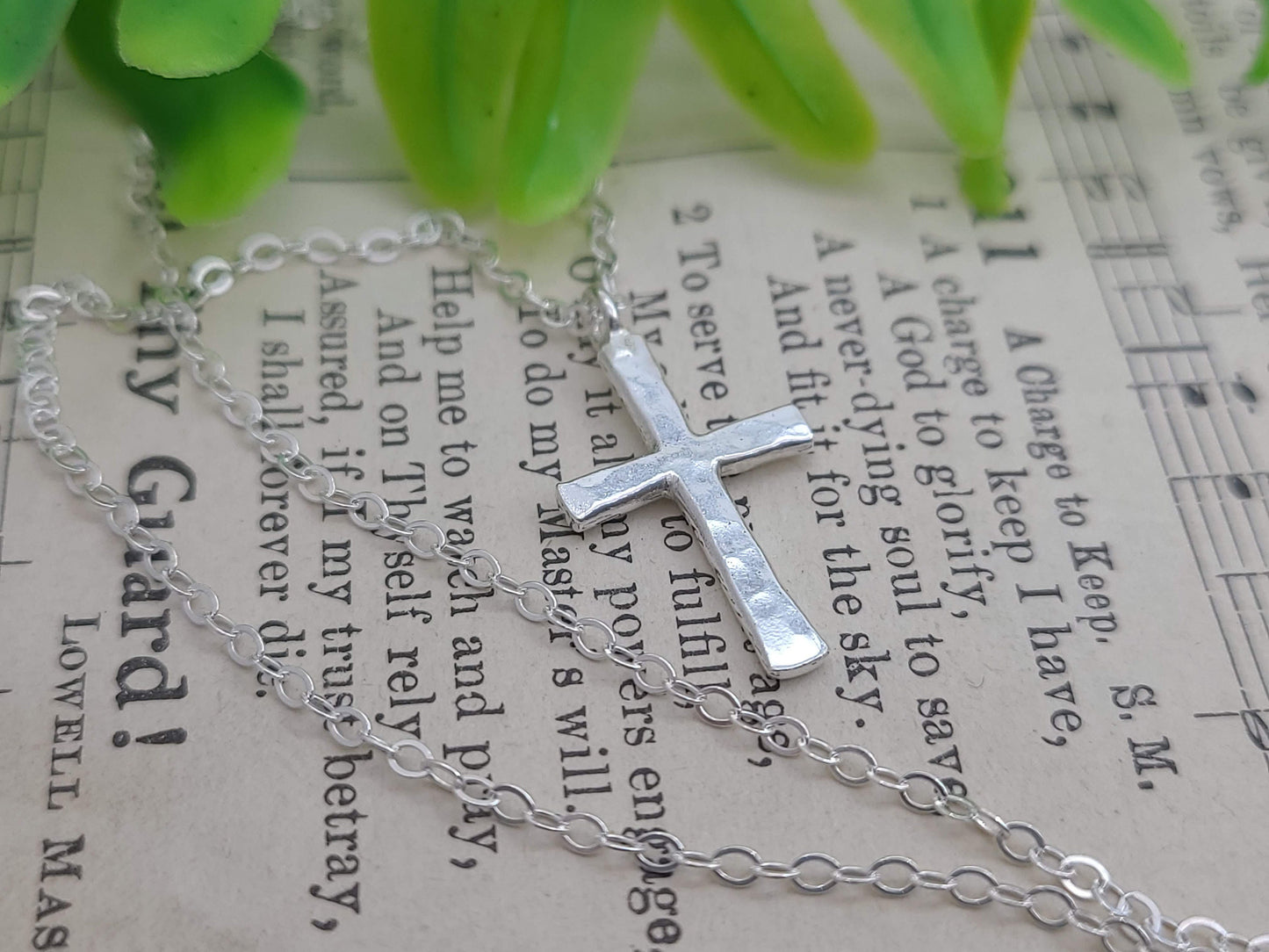 Sterling Silver Small Cross Necklace / Dainty / Faith Necklace / Inspirational Jewelry
