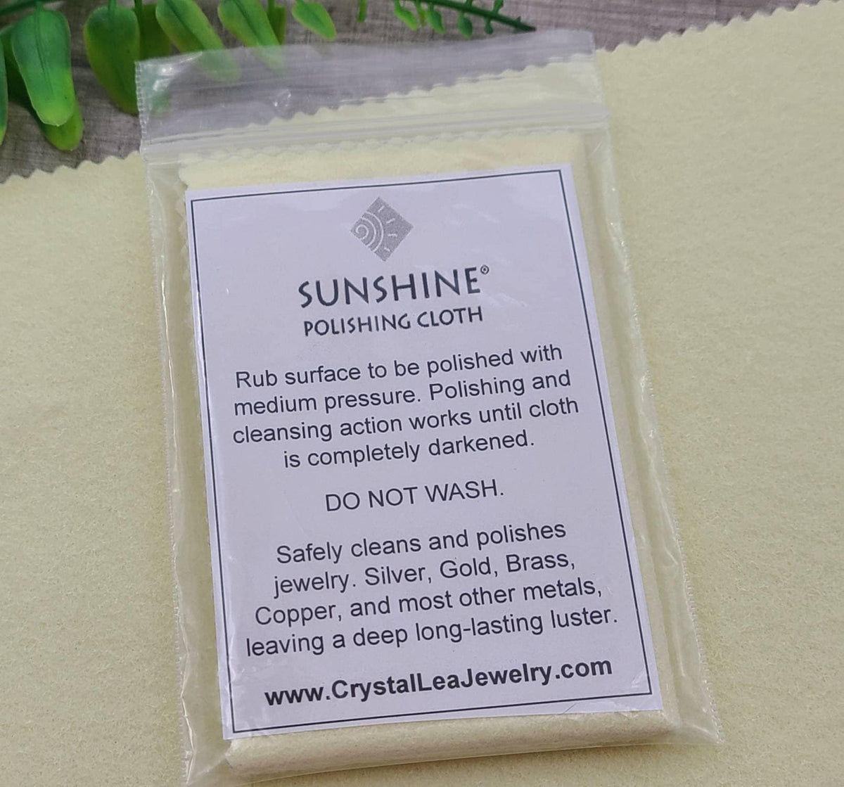Large 5 x 7 Sunshine Jewelry Polishing Cleaning Cloth – Crystal