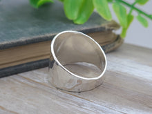 Load image into Gallery viewer, Sterling Silver Hammered Saddle Ring / Shield Ring / Tapered Band
