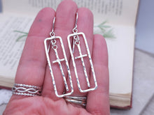 Load image into Gallery viewer, Sterling Silver Square Cross Earrings

