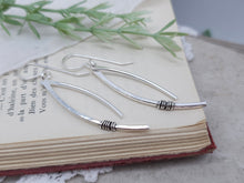 Load image into Gallery viewer, Sterling Silver Curved Double Bar Earrings
