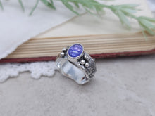 Load image into Gallery viewer, Sterling Silver &amp; Tanzanite Luna Fire Ring Size 6
