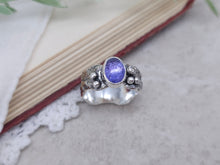 Load image into Gallery viewer, Sterling Silver &amp; Tanzanite Luna Fire Ring Size 6
