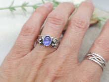 Load image into Gallery viewer, Sterling Silver &amp; Tanzanite Luna Fire Ring Size 6
