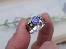 Load image into Gallery viewer, Sterling Silver &amp; Tanzanite Luna Fire Ring Size 6
