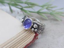 Load image into Gallery viewer, Sterling Silver &amp; Tanzanite Luna Fire Ring Size 6
