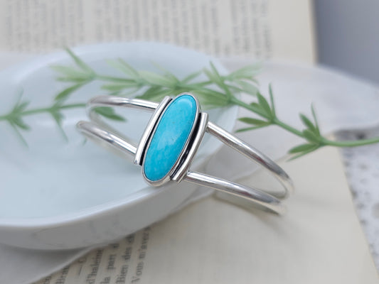 Sterling Silver & Kingman Turquoise Cuff