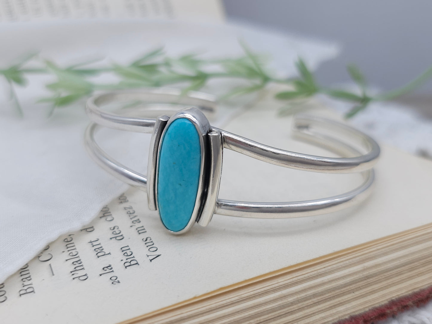 Sterling Silver & Kingman Turquoise Cuff