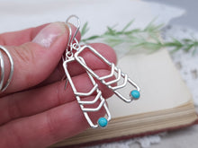 Load image into Gallery viewer, Sterling Silver Rectangle Kingman Turquoise Earrings
