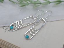 Load image into Gallery viewer, Sterling Silver Rectangle Kingman Turquoise Earrings
