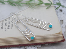 Load image into Gallery viewer, Sterling Silver Rectangle Kingman Turquoise Earrings
