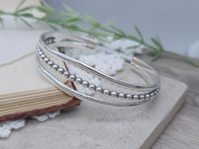 Load image into Gallery viewer, Sterling Silver Triple Band Beaded Cuff
