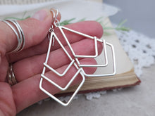 Load image into Gallery viewer, Sterling Silver Chevron Dangle Earrings
