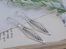 Load image into Gallery viewer, Sterling Silver Beaded Marquis Earrings
