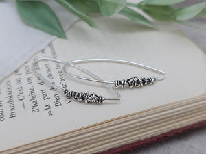 Sterling Silver Wrapped Threader Earrings