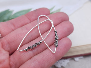 Sterling Silver Wrapped Threader Earrings