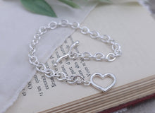 Load image into Gallery viewer, Sterling Silver Heart Toggle Bracelet
