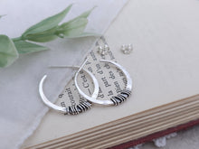 Load image into Gallery viewer, Sterling Wrapped Hammered Hoop Earrings 1&quot; Hoops
