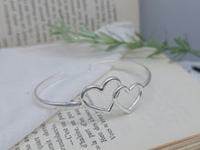 Load image into Gallery viewer, Sterling Silver Double Heart Cuff
