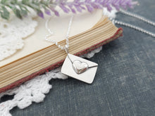Load image into Gallery viewer, Sterling Silver Heart Envelope &quot;Love Letter&quot; Necklace
