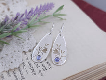 Load image into Gallery viewer, Sterling Silver and Tanzanite Floral Earrings
