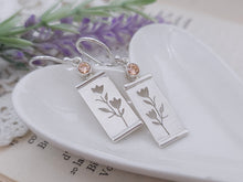 Load image into Gallery viewer, Sterling Silver and Morganite Floral Earrings
