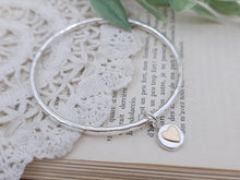 Load image into Gallery viewer, Sterling Silver Heart Charm Bangle
