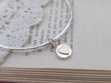 Load image into Gallery viewer, Sterling Silver Heart Charm Bangle
