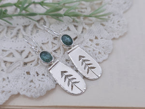 Sterling Silver & Kyanite Whimsical Pine Tree Earrings