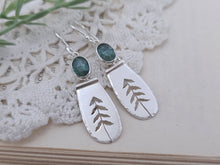 Load image into Gallery viewer, Sterling Silver &amp; Kyanite Whimsical Pine Tree Earrings
