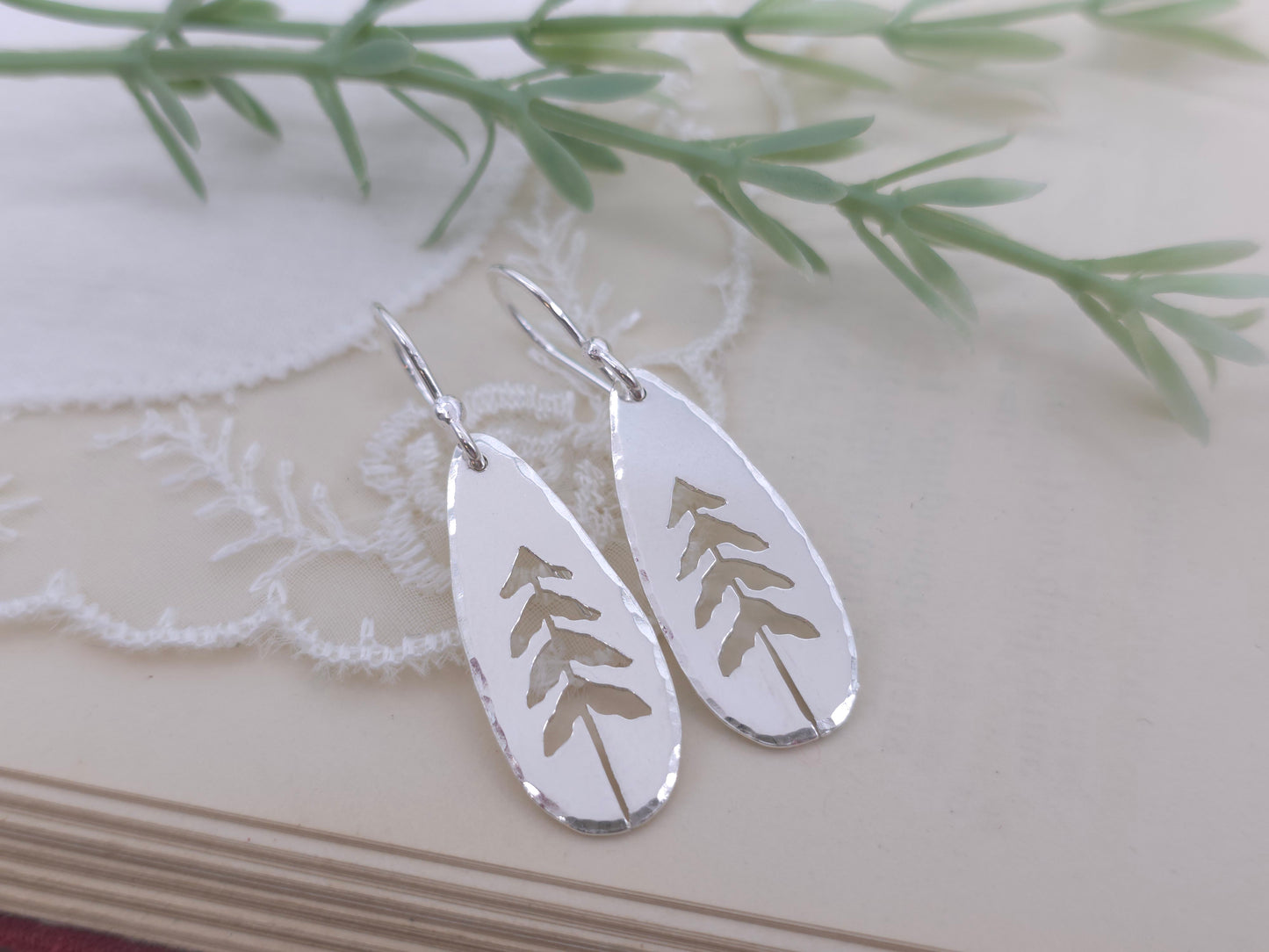 Sterling Silver Whimsical Pine Tree Earrings