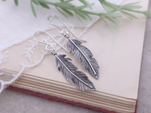 Load image into Gallery viewer, Sterling Silver Feather Earrings / Nature lover
