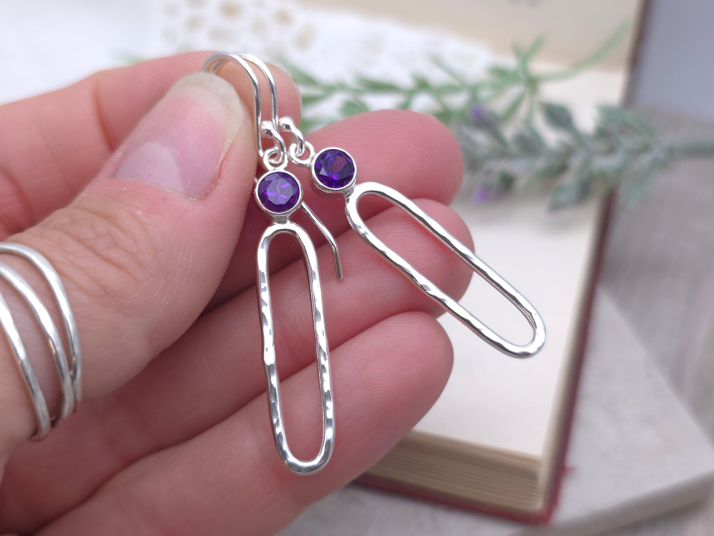 Sterling Silver Amethyst Earrings