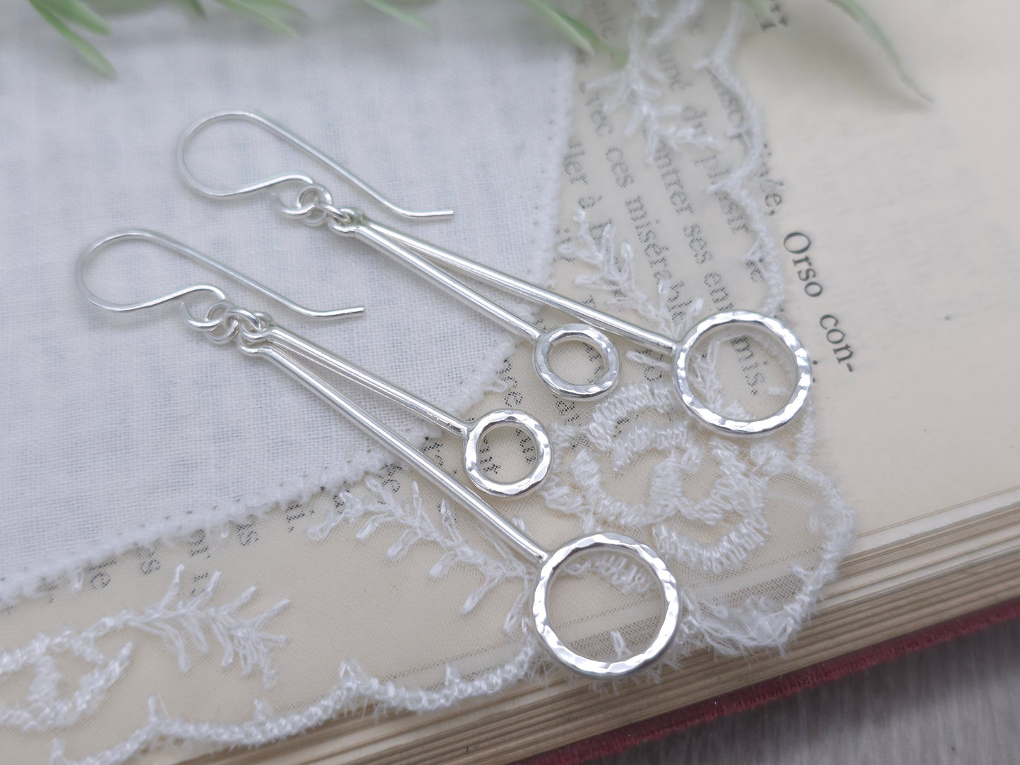 Sterling Silver Circle Bar Earrings