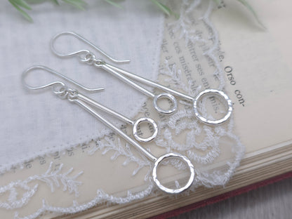 Sterling Silver Circle Bar Earrings