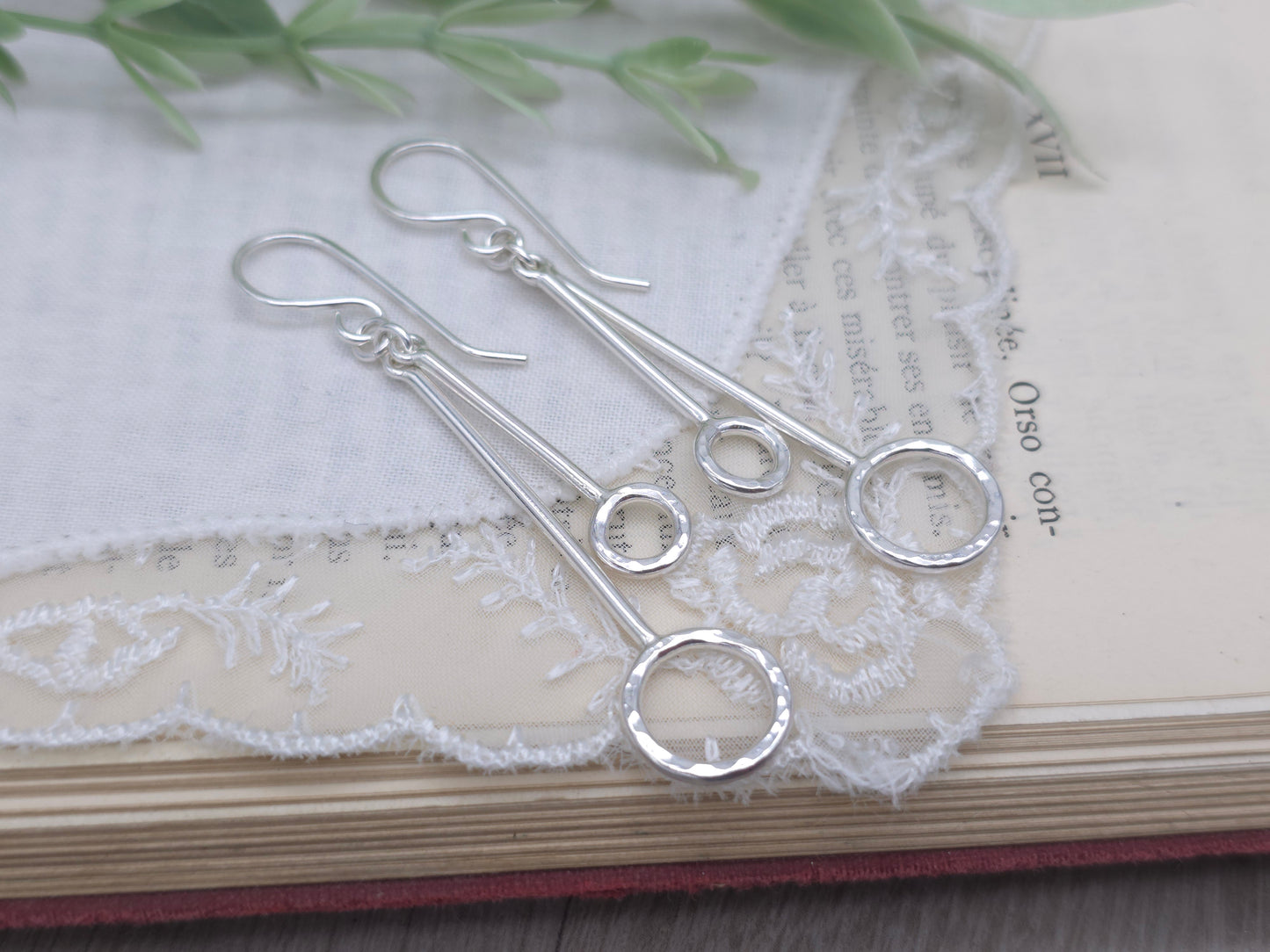 Sterling Silver Circle Bar Earrings